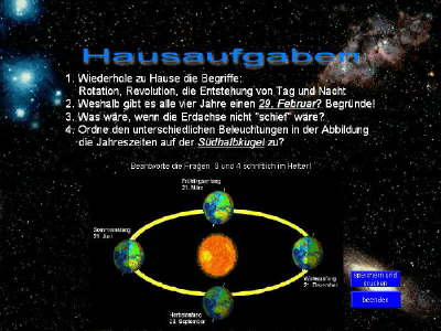 Die Bewegungen der Erde - Jahreszeiten