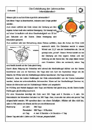 Jahreszeiten Informationstext