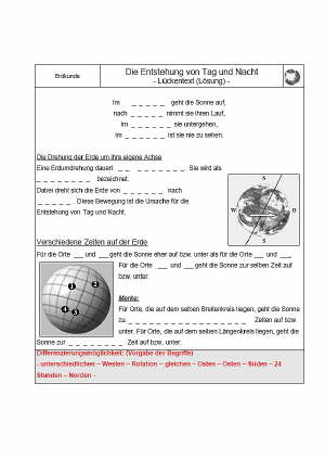 Tag und Nacht L�ckentext